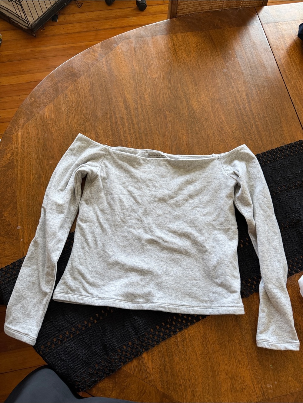 Abercrombie & Fitch Light Gray Off-Shoulder Bra-Free Top